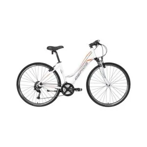 Gepida Alboin 300CRS női trekking kerékpár Shimano Alivio váltóval, Suntour villával, V-fékekkel és kényelmes W vázzal